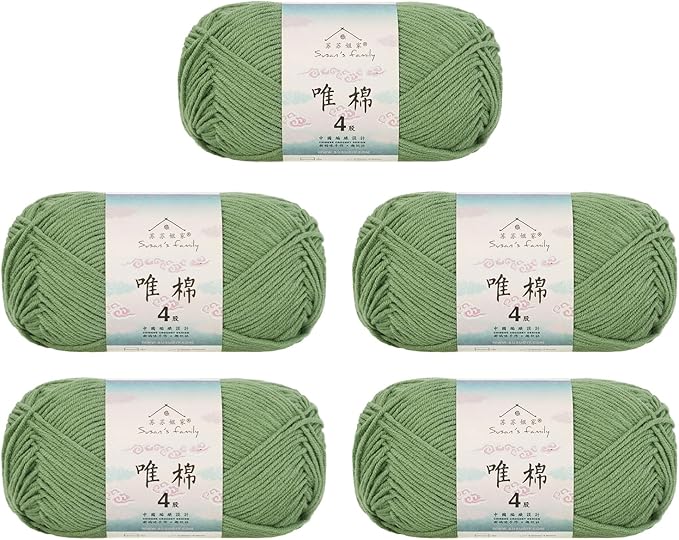 Susan's Family 4 ply 60% Cotton 40% Acrylic Yarn - Soft & Durable - 5 x 50g (1.76oz) - 655 Yards for Knitting & Crocheting - Baby Blankets, Amigurumi, Sweaters & More