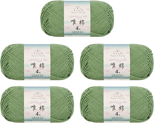 Susan's Family 4 ply 60% Cotton 40% Acrylic Yarn - Soft & Durable - 5 x 50g (1.76oz) - 655 Yards for Knitting & Crocheting - Baby Blankets, Amigurumi, Sweaters & More