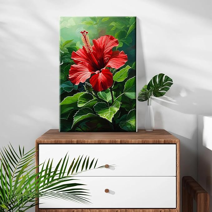 ATDMS Paint by Numbers kit for Adults with Frame Flowers Paint by Numbers with Easel DIY Adult Paint by Number Kits on Canvas Oil Painting Kits for Gift Home Wall Decor 8x12 Inch