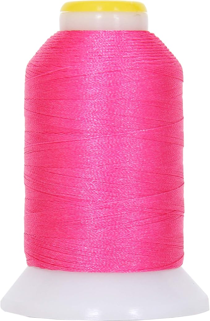Threadart 60 Weight Micro Embroidery Thread | Fine Line Lettering & Bobbin Thread | 1000m Spools - 30 Colors Available - Hot Pink