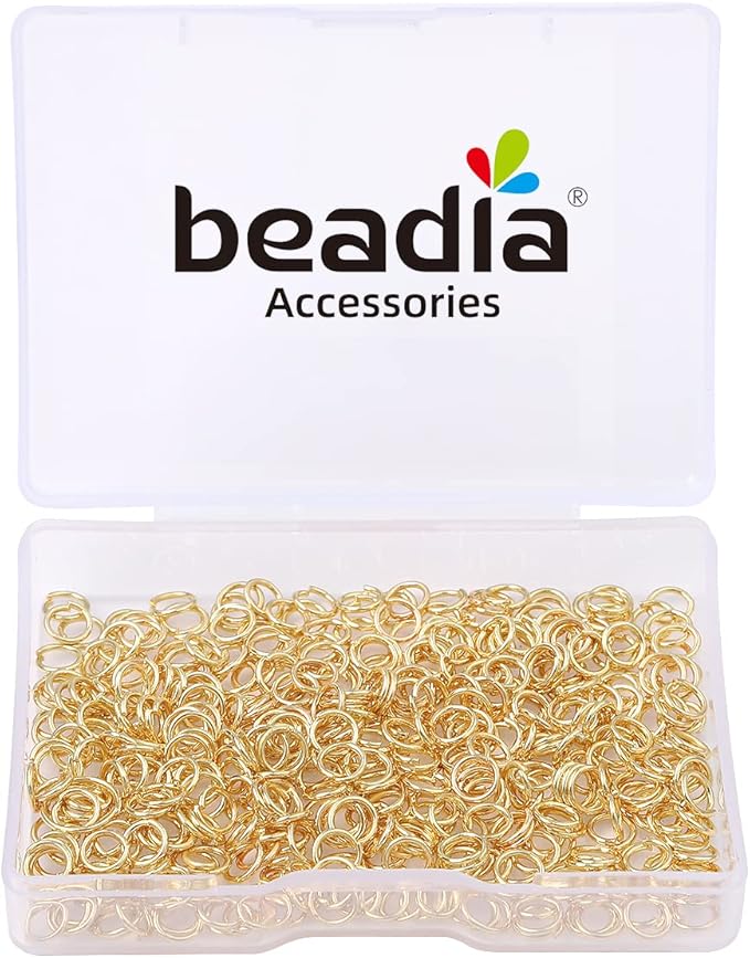 14K Gold Plated Jump Rings Non Tarnish 5mm 400pcs for Jewelry Making Findings