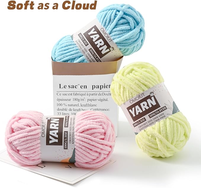 12 Pack Bulky Velvet Chenille Yarn, Baby Yarn for Crocheting Soft Blanket, 1200g(657.6yds) Chunky Crochet Yarn, Thick Multicolor Yarn for Crocheting Amigurumi, Crafts, Home Decor B