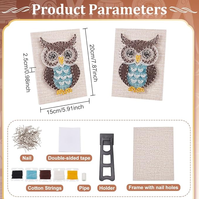 WEBEEDY DIY String Art Kit Owl Craft Kit Creative Craft Kits for Adult Graduation Christmas Halloween Gifts Home Wall Table Graduation Party Decorations