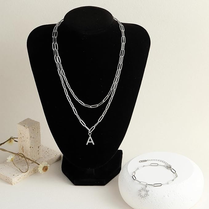 20 Pack Stainless Steel Paperclip Chains Link Adjustable Necklace Bracelet Bulk for Men Women DIY Bracelets Crafts