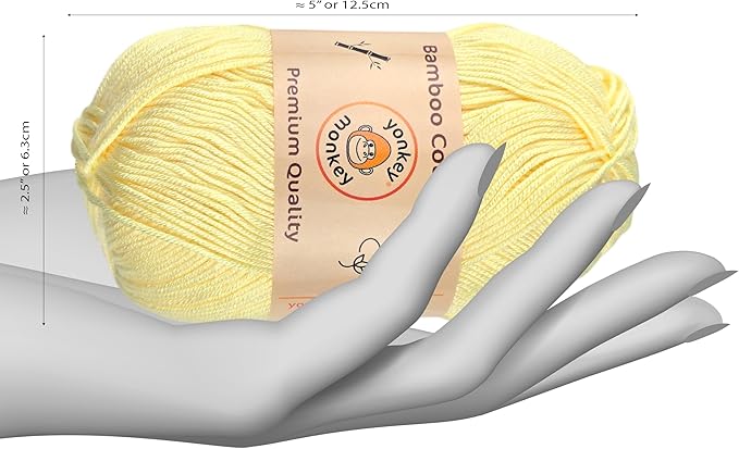 10-Pack of Yonkey Monkey 500 Grams Yarn - 70% Rayon derived from Bamboo, 30% Cotton - Imported - Milk Yellow 9009