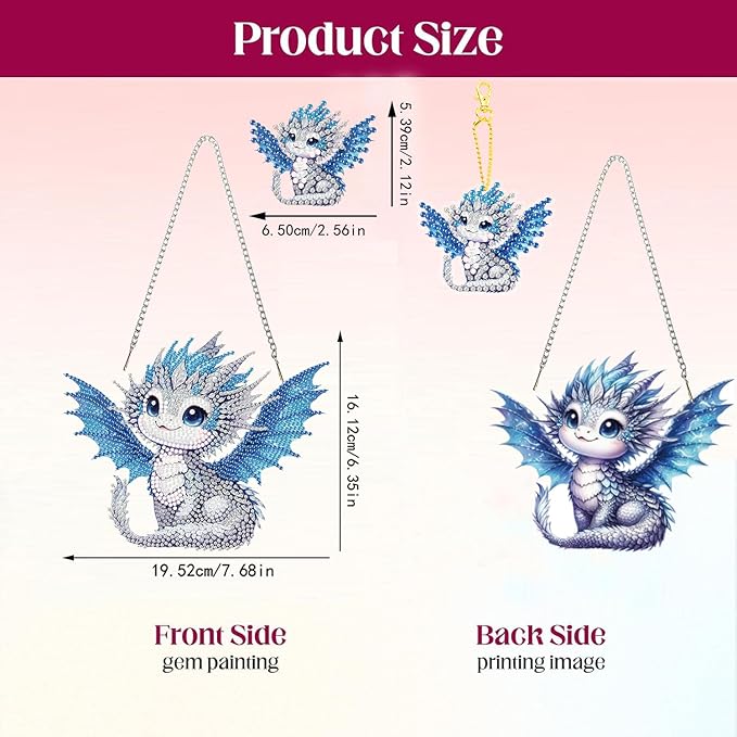 Masendp Dragon Diamond Painting Double-Sided Wall Hanging Set, DIY Irregular Shaped Rhinestone Window Decoration Set, Suitable for Home and Garden Wall Decoration Gifts