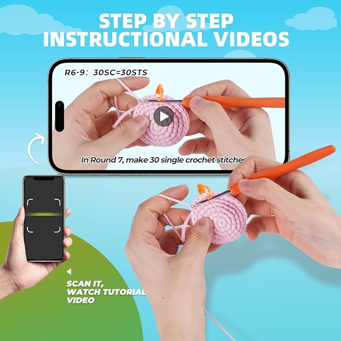 MOREJMTT Crochet Kit for Beginners, Crochet Animal Kits,Crocheting Kit for Starters, Learn to Crochet with Step-by-Step Video Tutorials, Beginner Crochet Kit for Adults(2 Pack Koala)