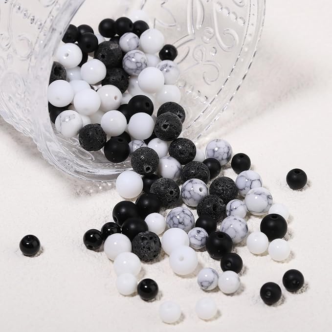 Songxi Stone Beads Bracelet Making Kit 300PCS, 6mm Loose Crystal Gemstone Beads for Bracelet Necklace Earring, DIY Crafts Beads for Jewelry Making for Couples Lovers Adults
