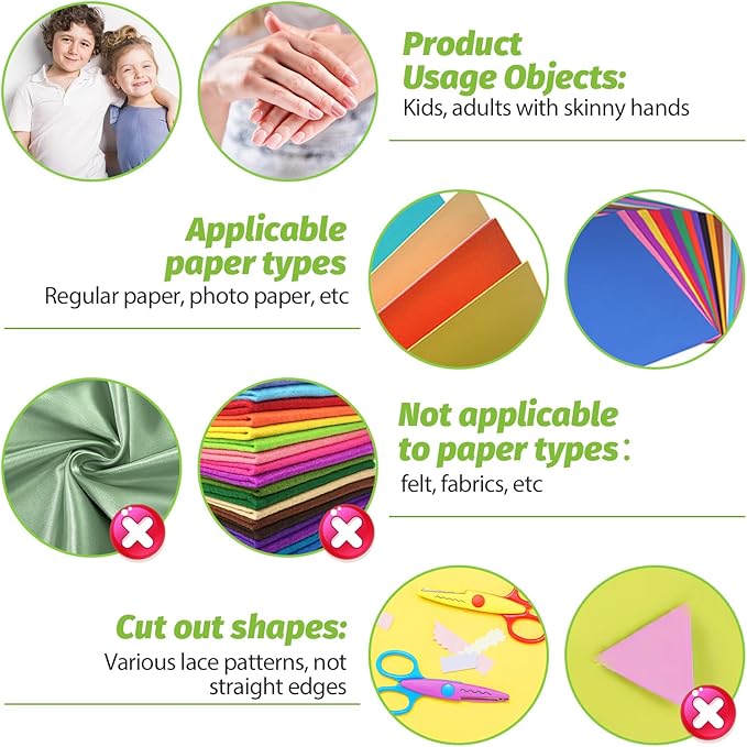 UCEC Craft Scissors Decorative Edge, Zig Zag, Kids Safety Design Pattern Scissors for Kids Toddler Adults, Crafting Scrapbooking Supplies for School, 6 Pack