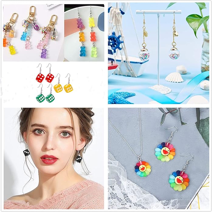 Resin Ice Cream Flower Dice Pendant Charms Colorful DIY Pendant Making Charm for Bracelet Necklace Earrings Keychain Craft