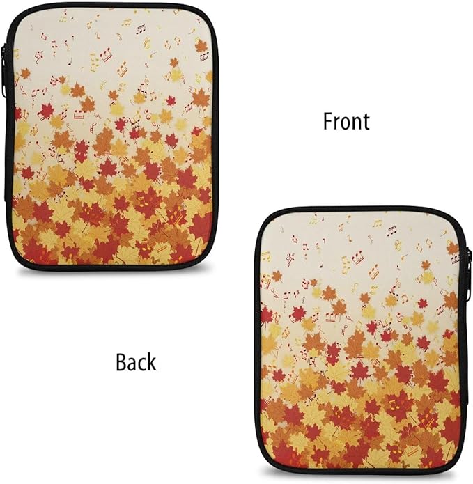 Hechitok Maple Leaf Music Crochet Hook Case Empty Zipper Bags Organizer Travel Crochet Storage Bag with Web Pocket for Carrying Various Crochets and Knitting Accessories