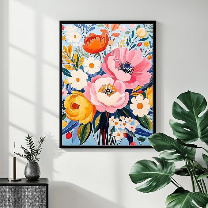 Paint by Numbers for Adult, Flower Paint by Numbers Kit for Adults Beginners, DIY Flower Acrylic Painting on Canvas for Home Wall Art Decor 16x20Inch