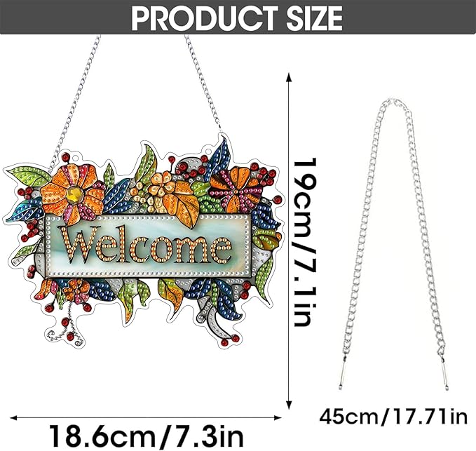 SKRYUIE Flower Hanging Diamond Art Kits for Adults Pendant Suncatcher, Special Shaped Crystal DIY Pearl Diamond Painting Kit, Gift for Mother Spring Summer Window Wreath Decor 7.48 x 7.32 Inch A34