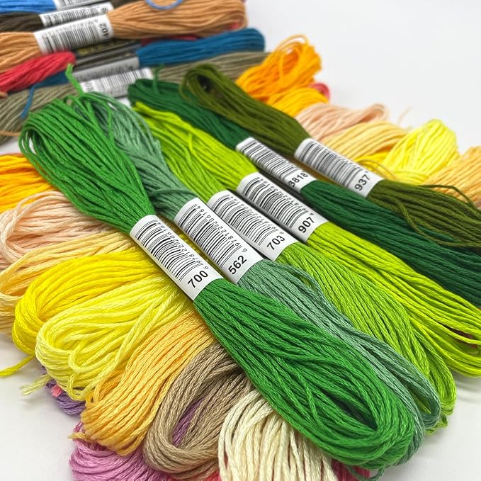 Bracelet String Kits, 50 Colors Rainbow Color Embroidery Thread, Cross Stitch Cotton Embroidery Thread, Bracelet Yarn (50 Color)