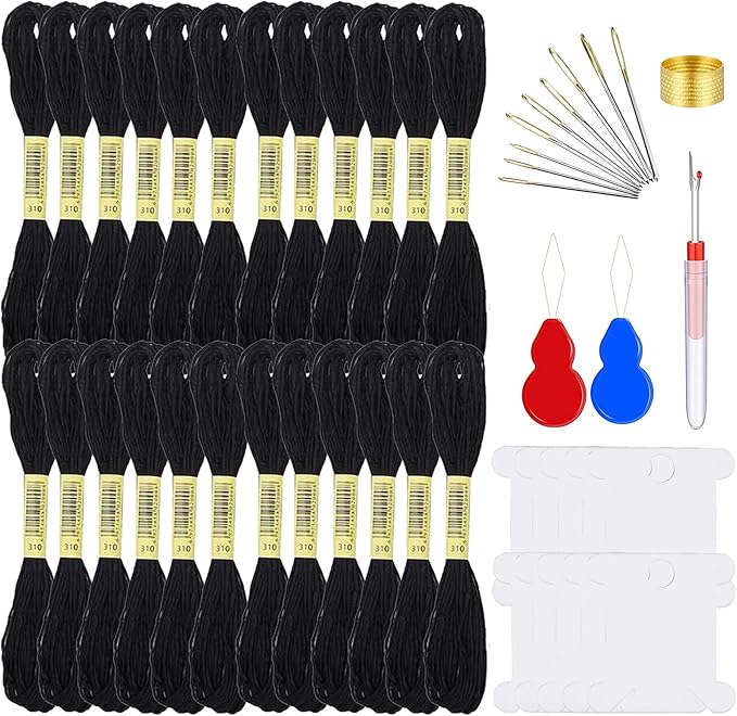 Embroidery Floss Kit-24 Skeins Premium Cross Stitch Thread for Knitting, Embroidery Stitching and Cross Stitch Project