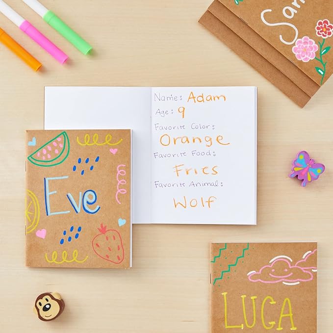 paper junkie 48-pack small blank notebooks bulk - 4.25 x 5.5 in brown kraft paper - mini journals bulk notebooks for kids sketching & journaling