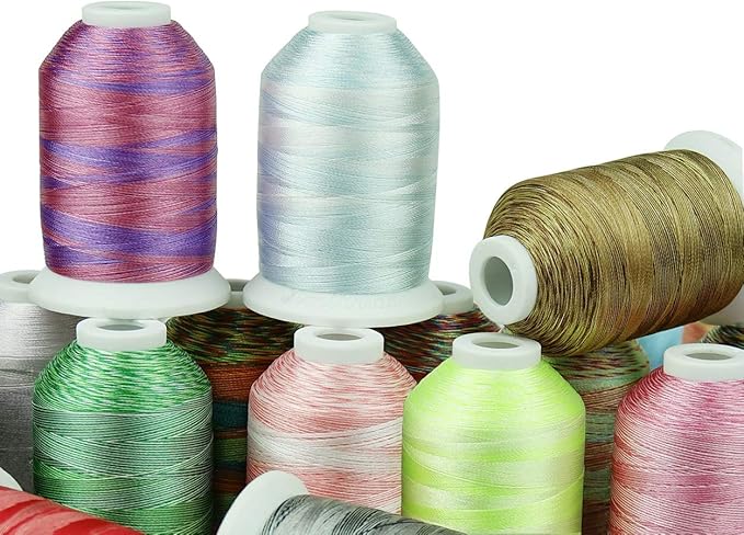 Simthreads 28 Variegated Color Embroidery Machine Thread 1100 Yards Each for Janome Brother Pfaff Babylock Singer Bernina Husqvaran and Most Sewing Embroidery Machines