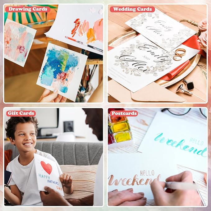 15 Sets Blank Watercolor Cards with Envelopes 4 x 6 in Cotton Watercolor Paper Cards 140lb/300GSM Foldable Watercolor Postcards with Envelopes for Greeting Cards Birthday Wedding Invitations