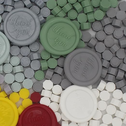 250pcs Wax Seal Beads Ivory White, Andotopee Premium Sealing Wax Beads for Stamp Seals, Octagon Seal Stamp Pellets Refill Pack for Wedding Invitation, Letter Envelope, Scrapbook DIY & Bridal Crafts