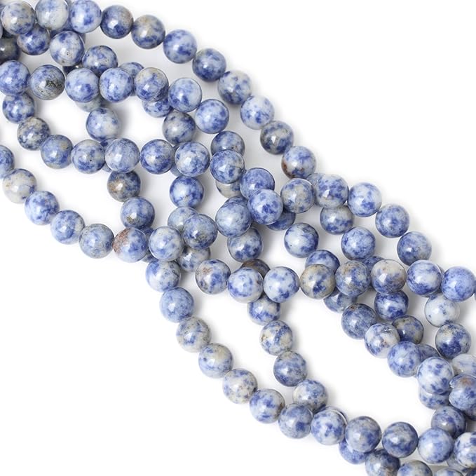 cheavian 35pcs 10mm natural blue white sodalite gemstone round loose beads for jewelry making 1 strand 15"