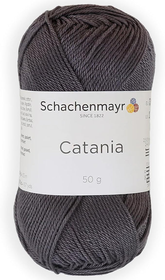 1 Skein/Pack Schachenmayr (SMC) Catania Originals Yarn, Each Ball 1.76 Oz (50gr) / 136 Yards (125 m), 100% Mercerized Cotton for Knitting and Crochet Yarn, Sport Weight, 429 - Anthracite