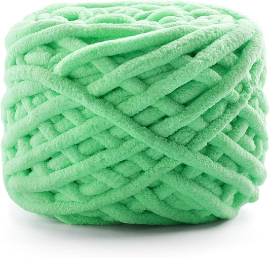 Chunky Chenille Yarn for Crocheting, Fluffy Baby Blanket Yarn for Crochet Sweater Shawl Scarf Gloves, Super Soft Amigurumi Plush Yarn 74 yds/3.5 oz (Water Green)