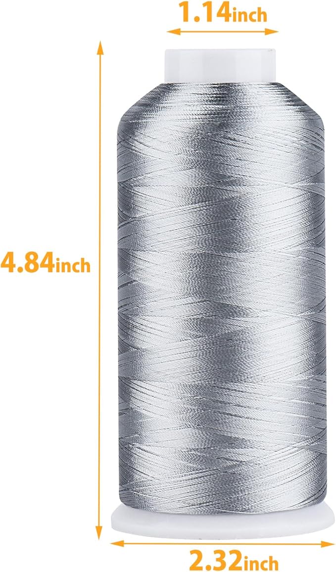 Simthread Rayon Embroidery Thread 5500 Yards, 40wt 100% Rayon Viscose for Commercial and Domestic Machines - Gray 1118
