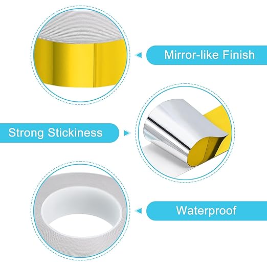 uxcell Metallic Tape, 1.38 in x 164 ft Self Adhesive Metalized Polyester Film Tape Waterproof Shiny Washi Tape for Walls Graphic Arts Gifts Wrapping Crafts Decoration, Gloss Gold