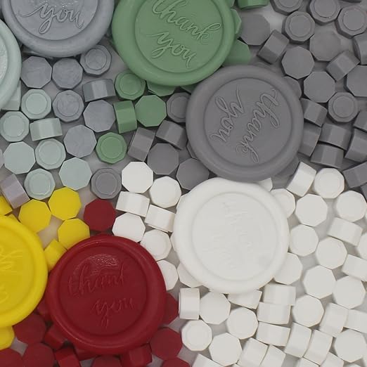 600pcs ivory white wax seal beads, andotopee premium sealing wax beads for stamp seals, octagon wax pellets refill pack for wax seal kit, wedding invitation decor, letter envelope seal, diy crafts