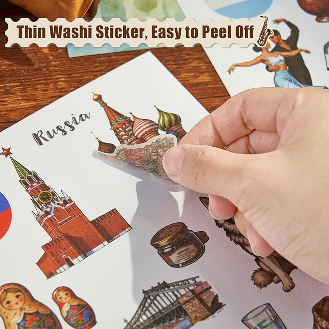 Gemmapylor 280PCS Travel Journaling Supplies, Scrapbook Paper Kit with 220+ Washi Stickers, Junk Journal Ephemera Set for Scrapbooking, Planner Decoration & Art Collage