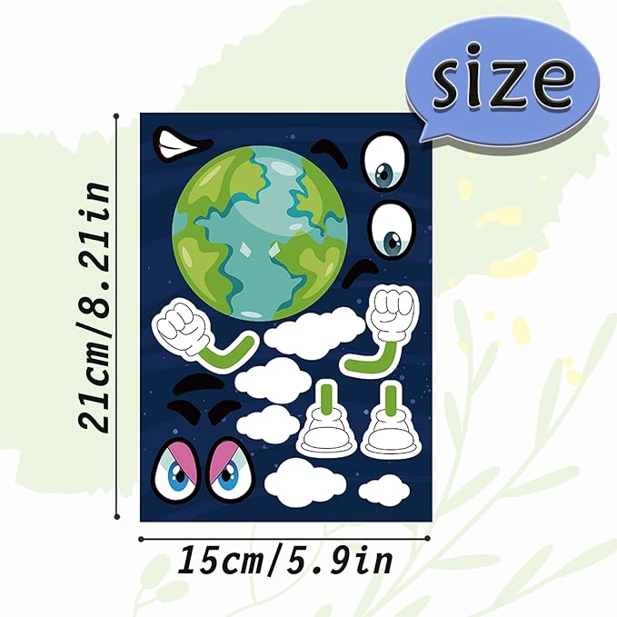 24 sheets 8.27''×5.9'' make your own space stickers for kids toddlers, make a face stickers for kids party favors activities