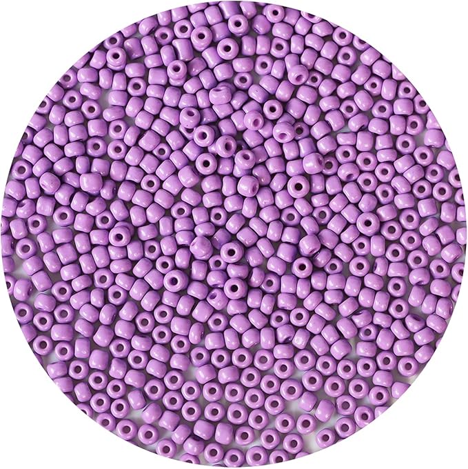 Bala&Fillic Purple Color 4mm Seed Beads About 1200pcs/100Grams in Bag, 6/0 Glass Craft Beads for Making Bracelet and Necklace (Purple)