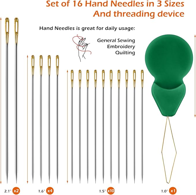 12 Color Sewing Thread Kit, Needle and Polyester Threads Small kit, with Needle Threader for Hand & Machine, DIY and Home