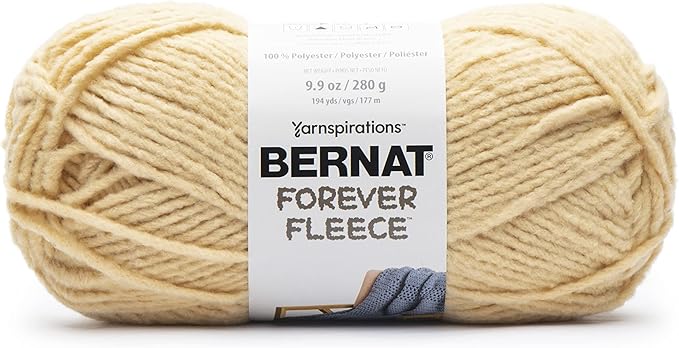 Bernat Forever Fleece Chamomile Yarn - 2 Pack of 280g/9.9oz - Polyester - 6 Super Bulky - 194 Yards - Knitting/Crochet