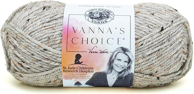 Lion Brand Yarn (1 Skein) Vanna's Choice Yarn, Grey Marble
