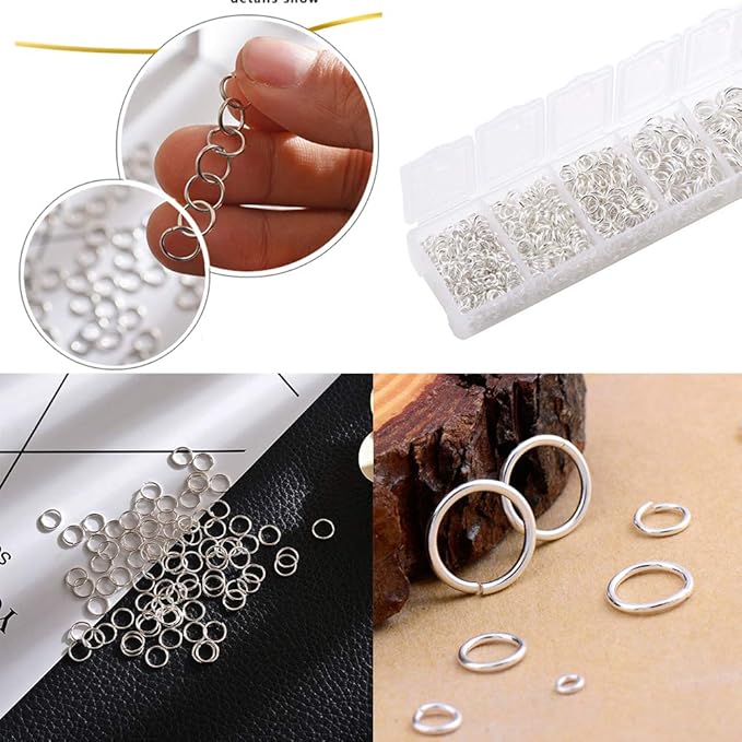EuTengHao 1504pcs Jewelry Repair Tools Kit with Jewelry Pliers, Jump Rings Opener, Tweezers, Lobster Clasps, Bright Silver