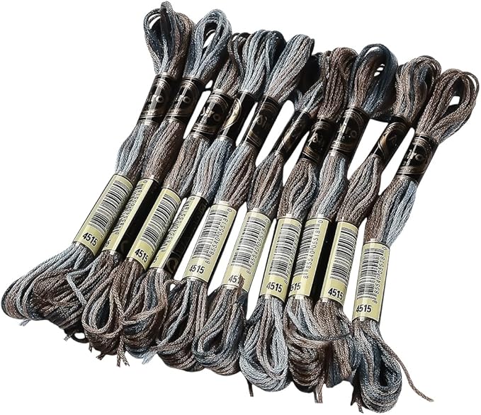 10 Skeins 6 Strands Brown Gradient Friendship Bracelet String Variegated Embroidery Needlepoint Cross Stitch Floss Yarn Thread Bulk for Sewing Bracelets Making Knitting Stitching Crafts DIY