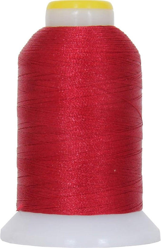 Threadart 60 Weight Micro Embroidery Thread | Fine Line Lettering & Bobbin Thread | 1000m Spools - 30 Colors Available - Christmas Red