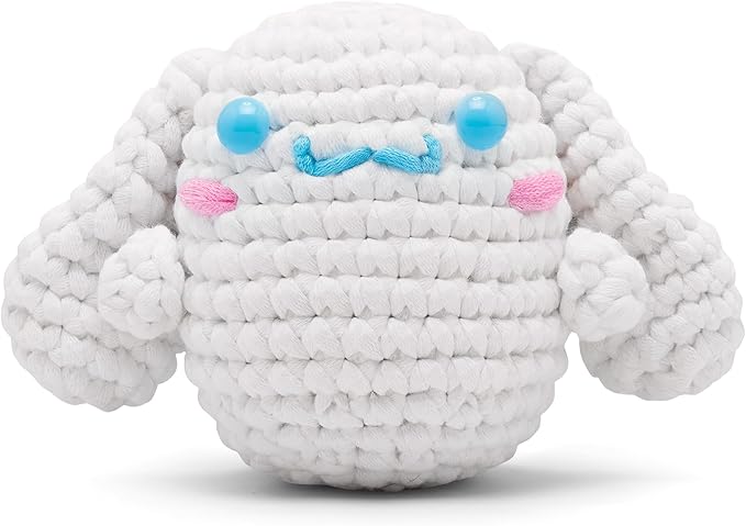 The Woobles Hello Kitty Crochet Kit - Beginners Wooble Crochet Animal Kit Crafts with Easy Peasy Yarn as seen on Shark Tank - with Step-by-Step Video Tutorials (Cinnamoroll)