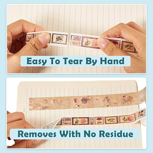 Beadthoven 20 Rolls Vintage Flower Washi Tape Set, 5/10/15/20/25mm Rustic Floral Decorative Tape Assorted Masking Tape Decor Sticker for Scrapbooking Bullet Journal Planner Present Wrapping DIY Craft