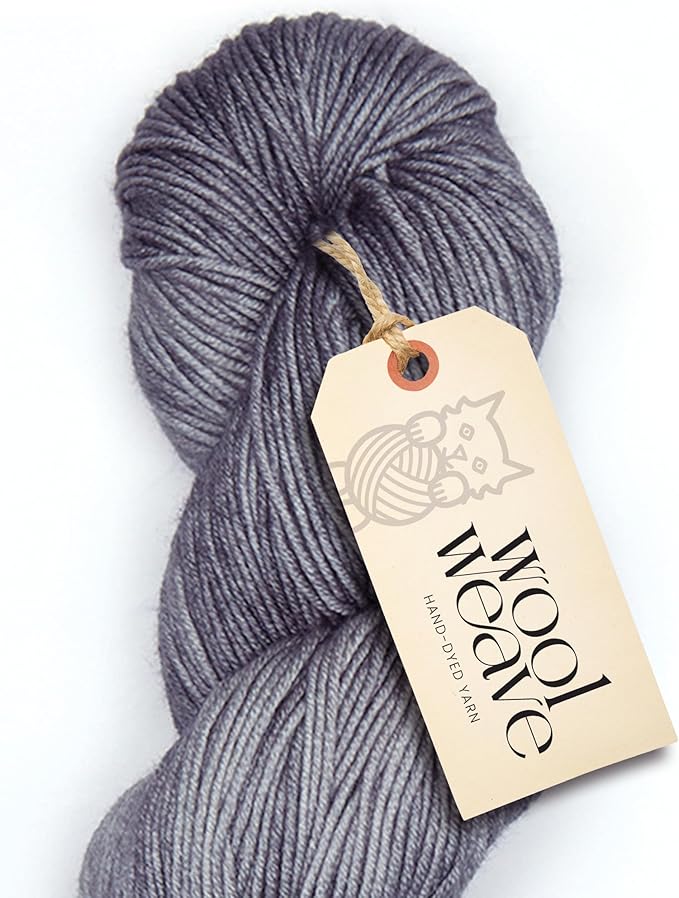Superwash Merino Wool Yarn for Knitting & Crocheting - Premium Hand Dyed, 100gr, 240 Yards Dk Weight - Luxurious, Soft & Durable Silver Yarn