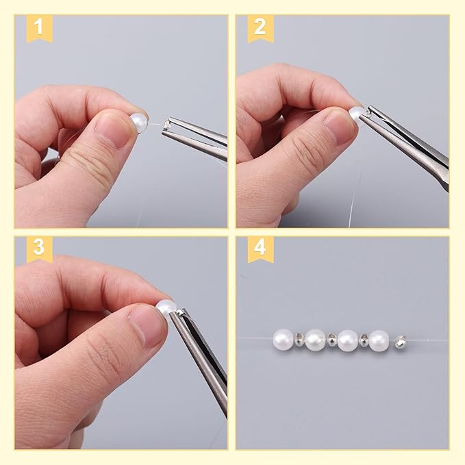 600pcs Crimp Beads for Jewelry Making, 4 mm Alloy Crimp Bead Knot Covers Semicircular Bead Stopper Crimp Tubes Crimp Bead Kit for DIY Bracelet Necklace Jewelry End Fittings Supplies (Multi-Color)