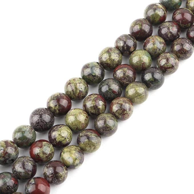 Natural Stone Beads for Jewelry Making - 6mm Round Gemstone Beads for Bracelets(57-62pcs, Dragon Blood)