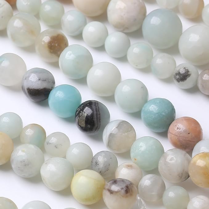 6MM 60PCS Fancy Stone Beads for Jewelry Making DIY Craft Gemstone Beads Kit Smooth Healing Crystal Beads for Bracelets, Necklaces