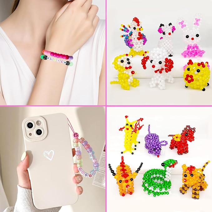 YMSDZHL 1000PCS Bracelet Making Kit, Friendship Jewelry Necklace Bracelet kit 24 Colors 9mm Pony Beads for Bracelet Making Beads, Letter Bead for Jewelry Making, DIY Crafts Gifts for Girls Adults