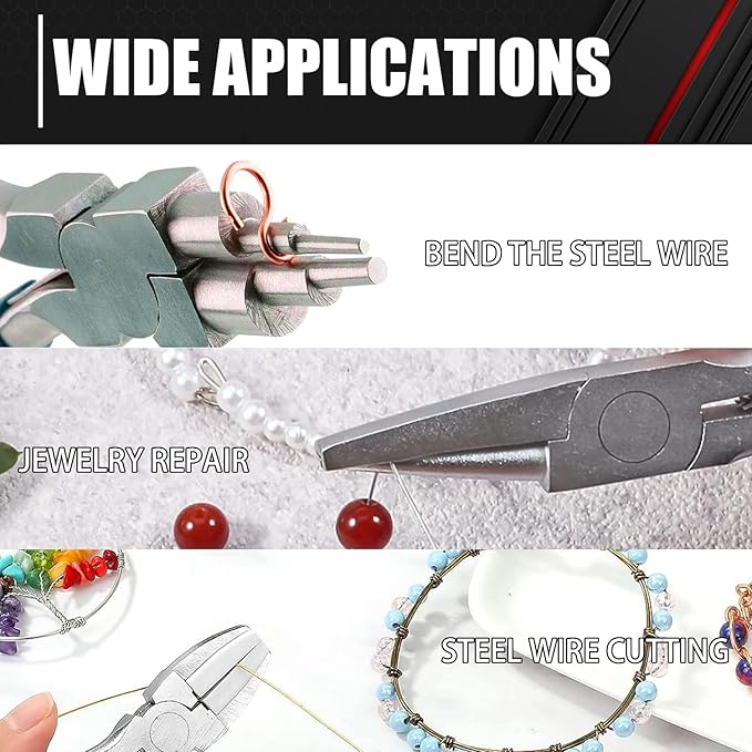 C&T 3-Piece Jewelry Pliers Set, Jewelry Making Tools Kit, Micro Jewelry Plier, Jewelry Making Supplies, Pliers set for jewellery making bead winding and shaping wire DIY Crafts
