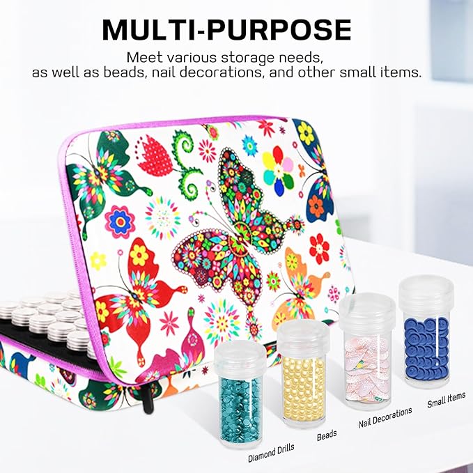 ZORETCO Diamond Painting Storage Box, 60 Slots Bead Storage Containers with Tools Kit for Diamond Art Accessories Beads Organizer Craft Jewelry