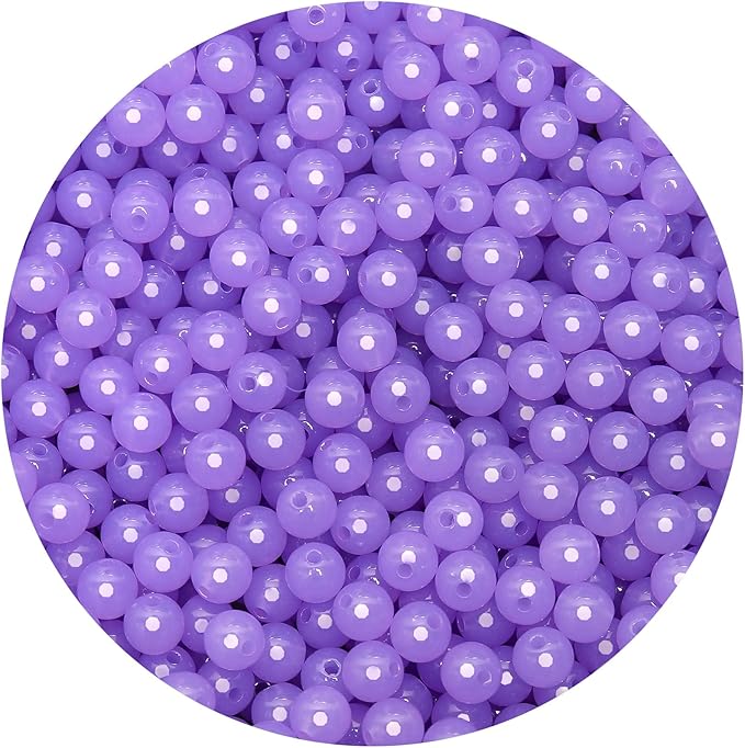 bonny boxx 500pcs 8mm jelly light purple acrylic round beads, smooth transparent acrylic balls, plastic resin gumball bubblegum chunky beads for necklace & bracelet making, crafting supplies