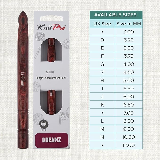 KnitPro Dreamz Single-Ended Crochet Hook | 12mm