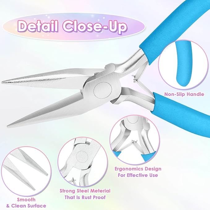 pliers for jewelry making, shynek jewelry pliers set includes needle nose pliers, round nose plier and wire cutters, jewelry making tools for jewelry repair, wire wrapping, beading and crafts